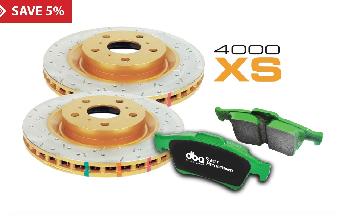 Brake Kit - 4000 Series T3 Slotted &amp; Street Performance Brake Pads (2x DBA4574XS + DB1509SP)