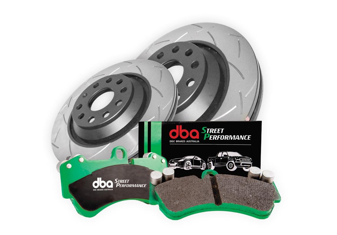 Brake Kit - 4000 Series T3 Slotted &amp; Street Performance Brake Pads (2x DBA42957S + DB2176SP)