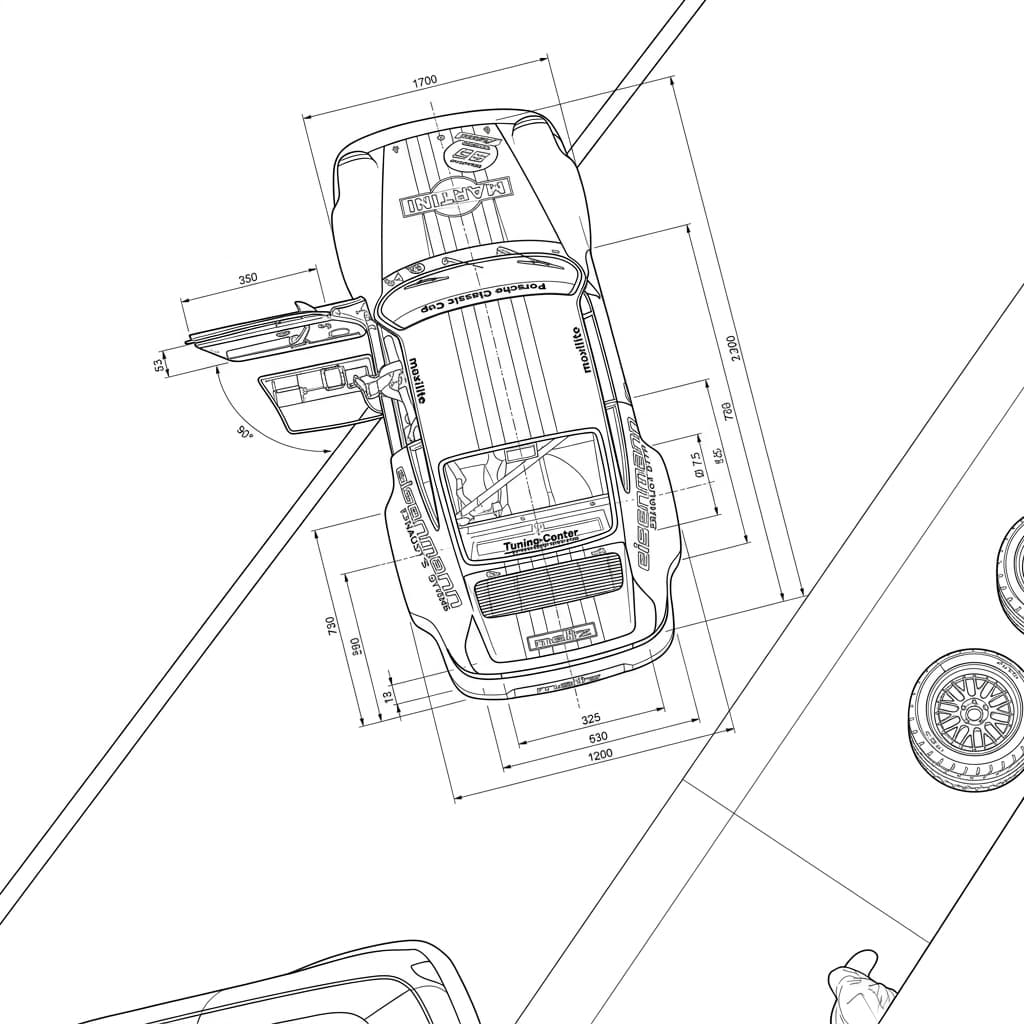 Technical blueprint schematic